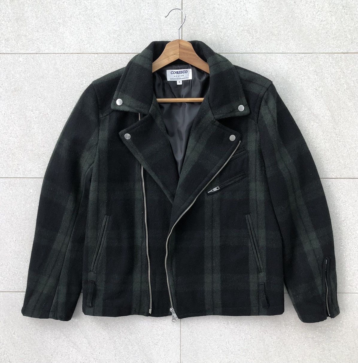 Japanese Brand Japanese Brand Corisco Wool Biker Jacket Black Tartan Size US M / EU 48-50 / 2 - 4 Thumbnail