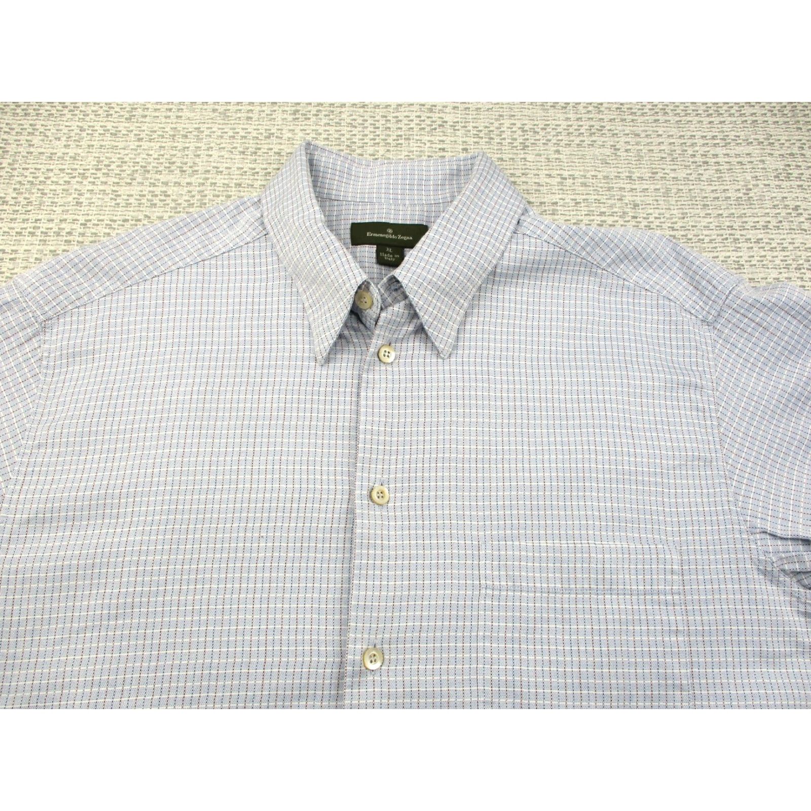 Ermenegildo Zegna Ermenegildo Zegna Shirt Mens XL Blue Windowpane Check Long Sleeve Made Italy Size US XL / EU 56 / 4 - 4 Thumbnail