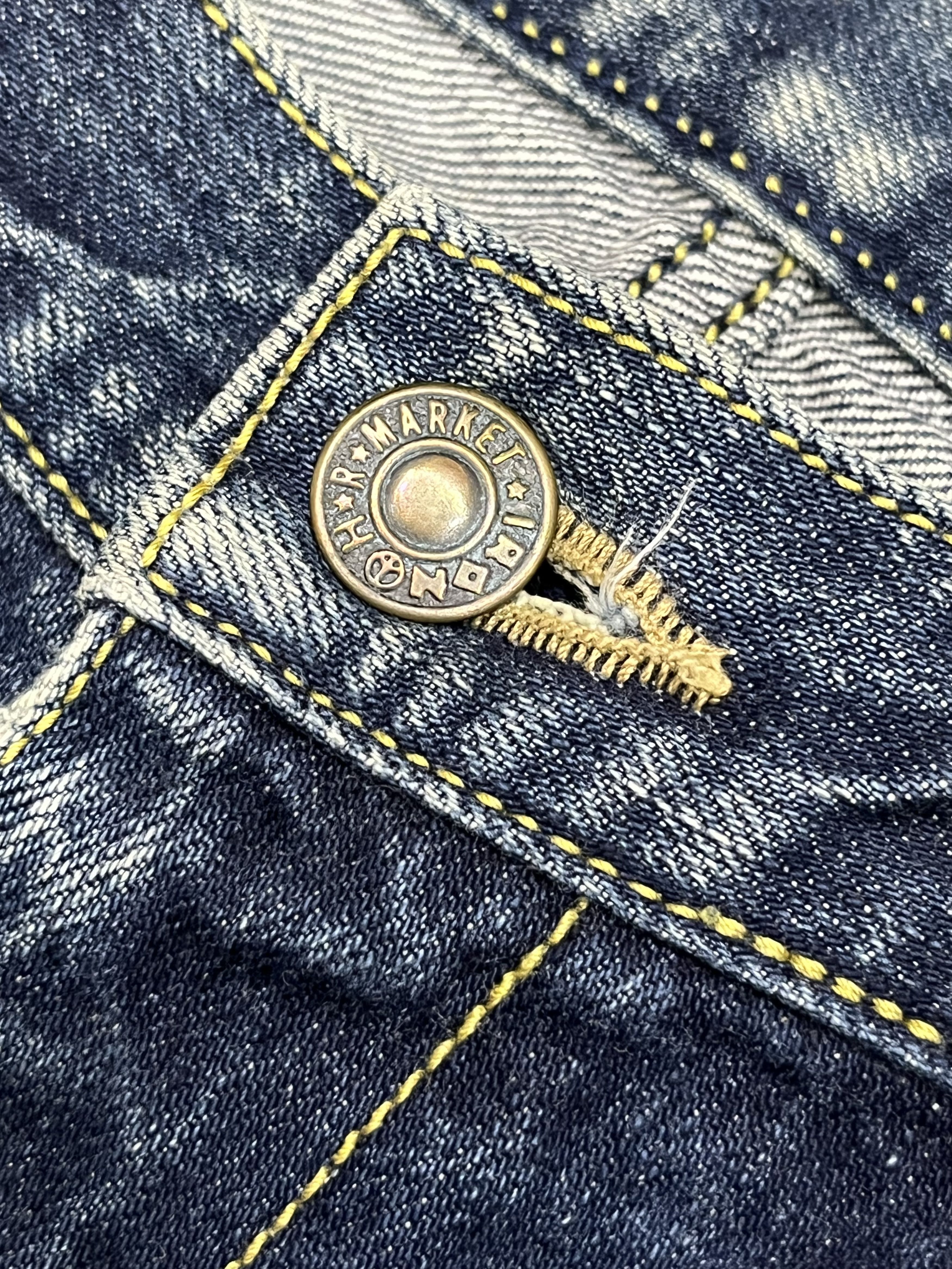 Blue Blue Japan 🔥Blue Blue Japan x HR Market Faded Distressed Denim Size US 31 - 9 Thumbnail