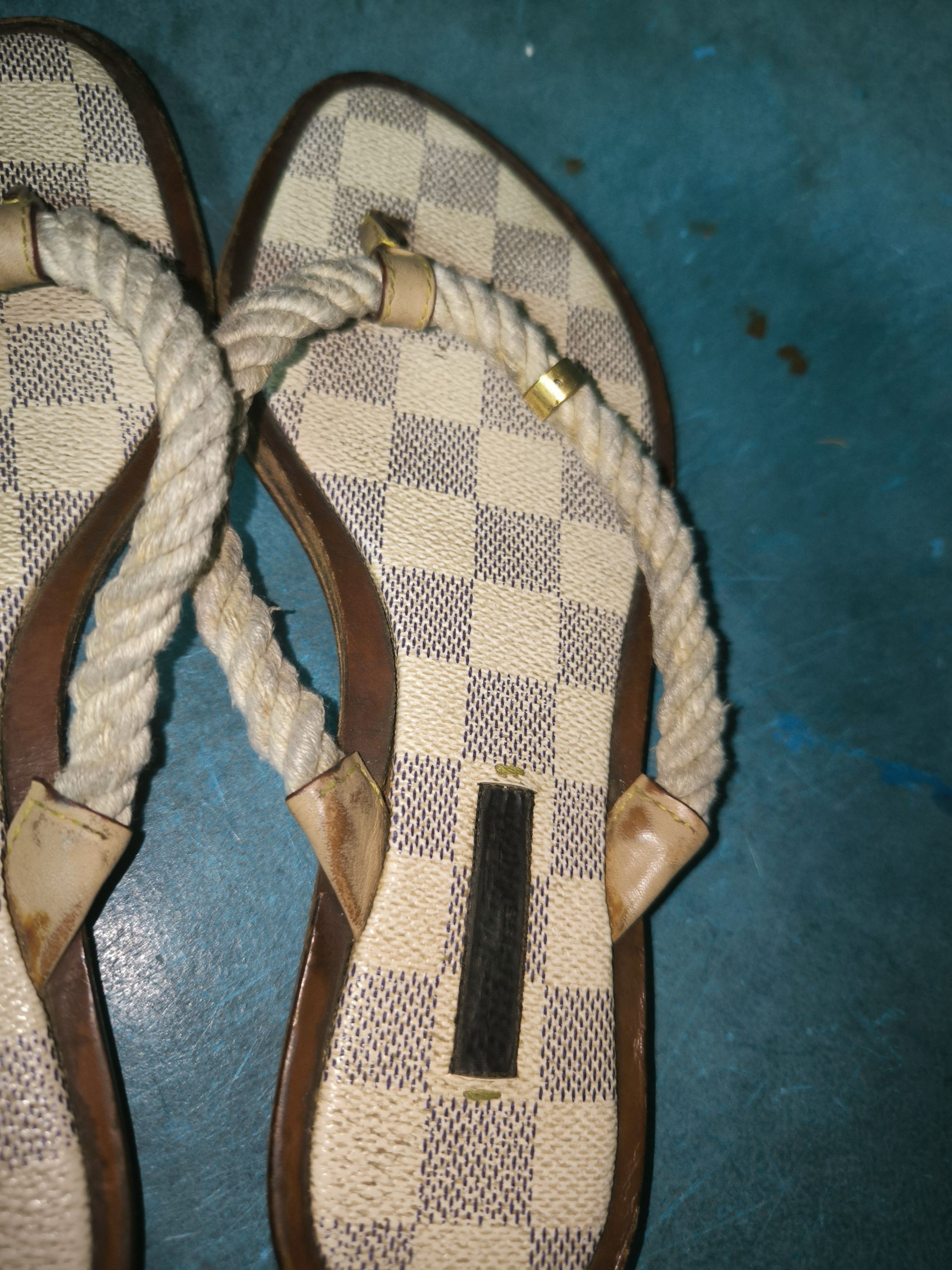 Louis Vuitton Damier Azur Rope Sandal Size US 5.5 / IT 35.5 - 16 Thumbnail
