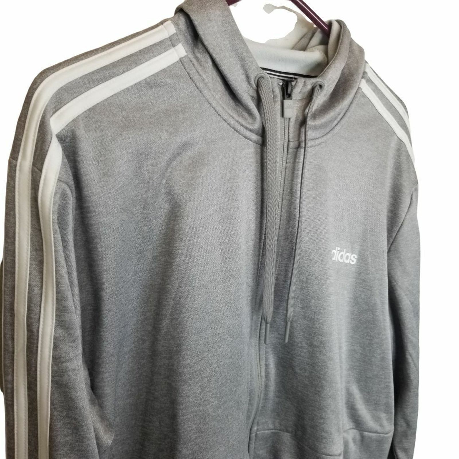 Adidas Vintage Adidas Mens Three Stripe Hoodie Sweatshirt Full Zip Size US L / EU 52-54 / 3 - 4 Thumbnail