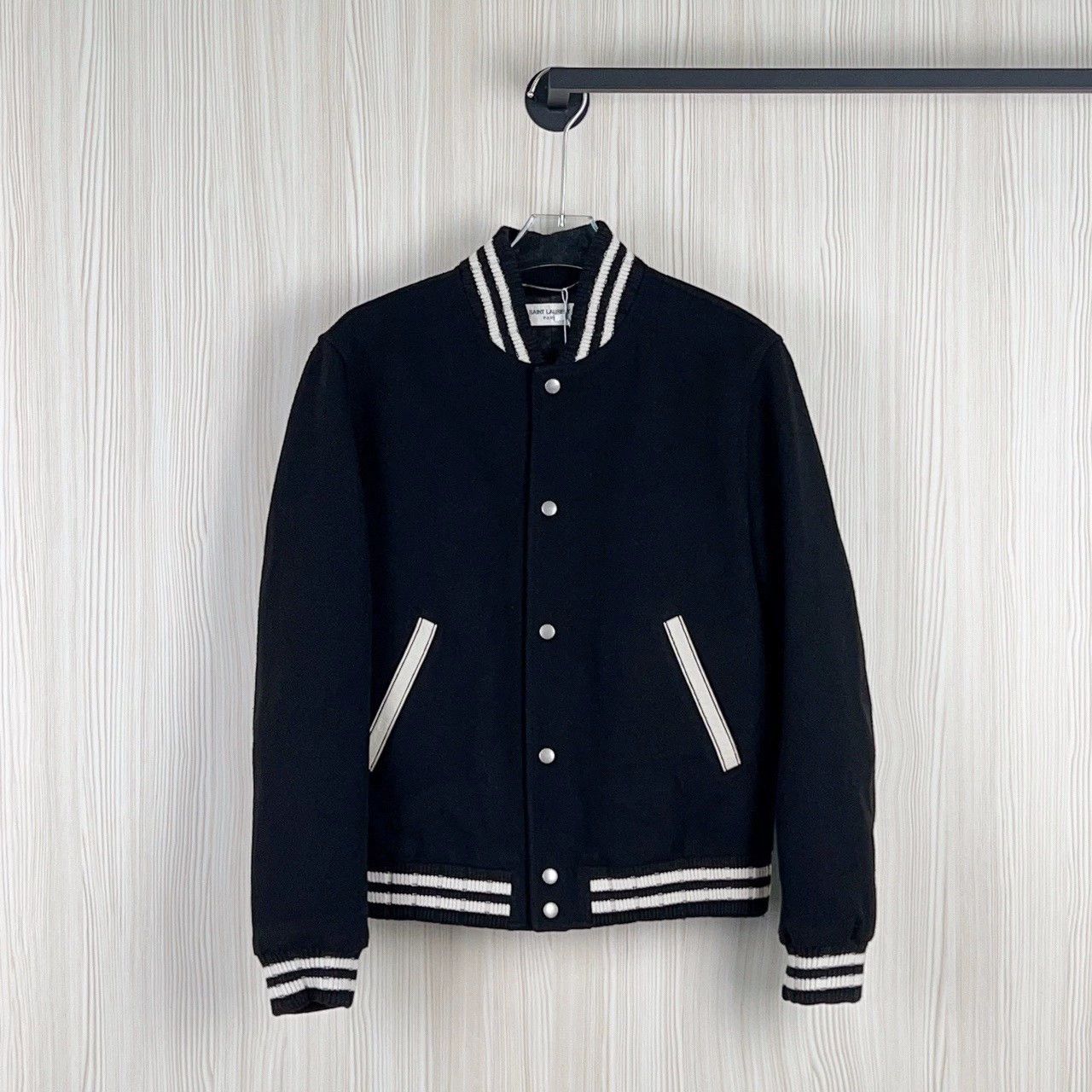 Yves Saint Laurent navy blue YSL varsity jacket size 50 Size US M / EU 48-50 / 2 - 1 Thumbnail
