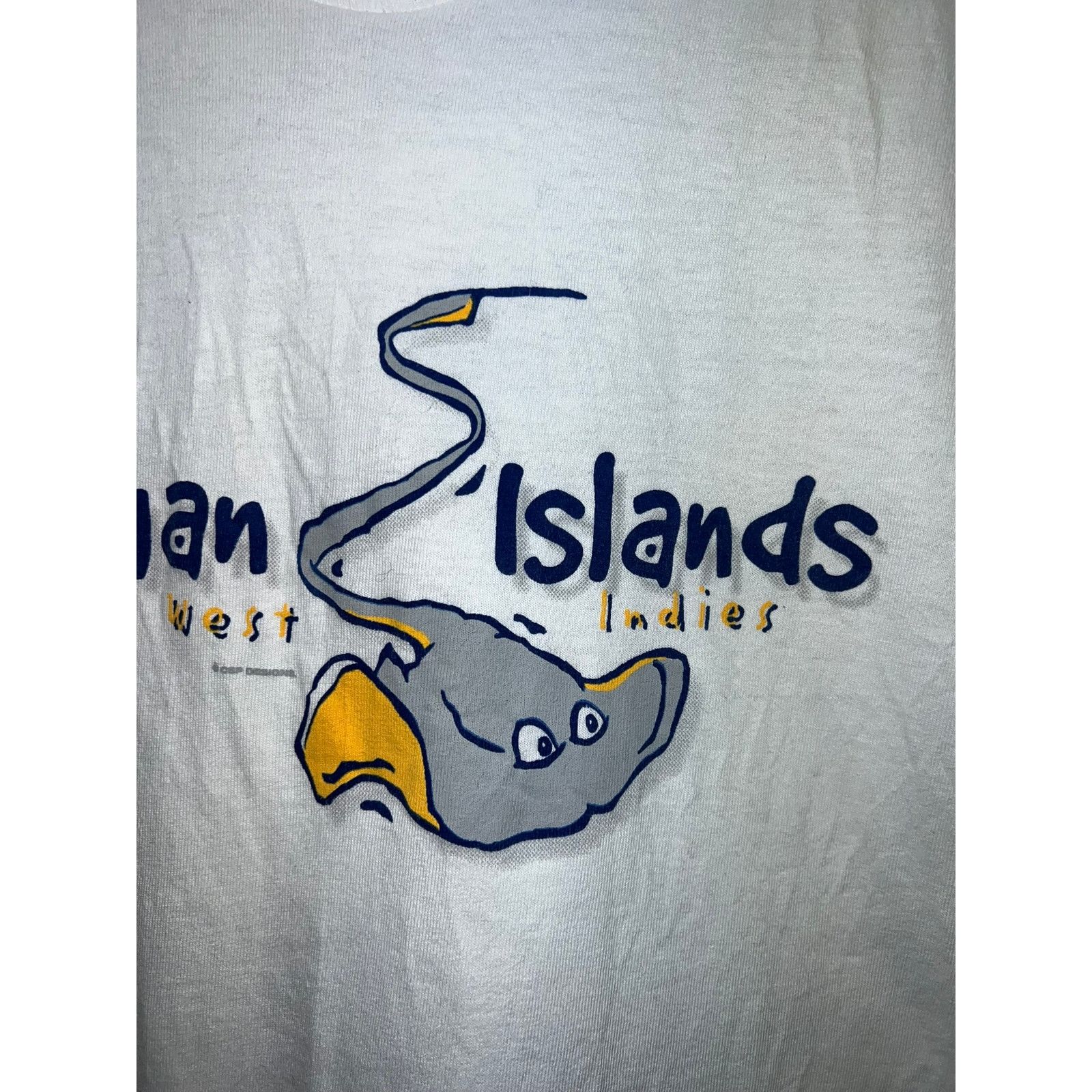Hanes Vintage Cayman Islands Shirt Stingray White L Tee Size US L / EU 52-54 / 3 - 3 Thumbnail