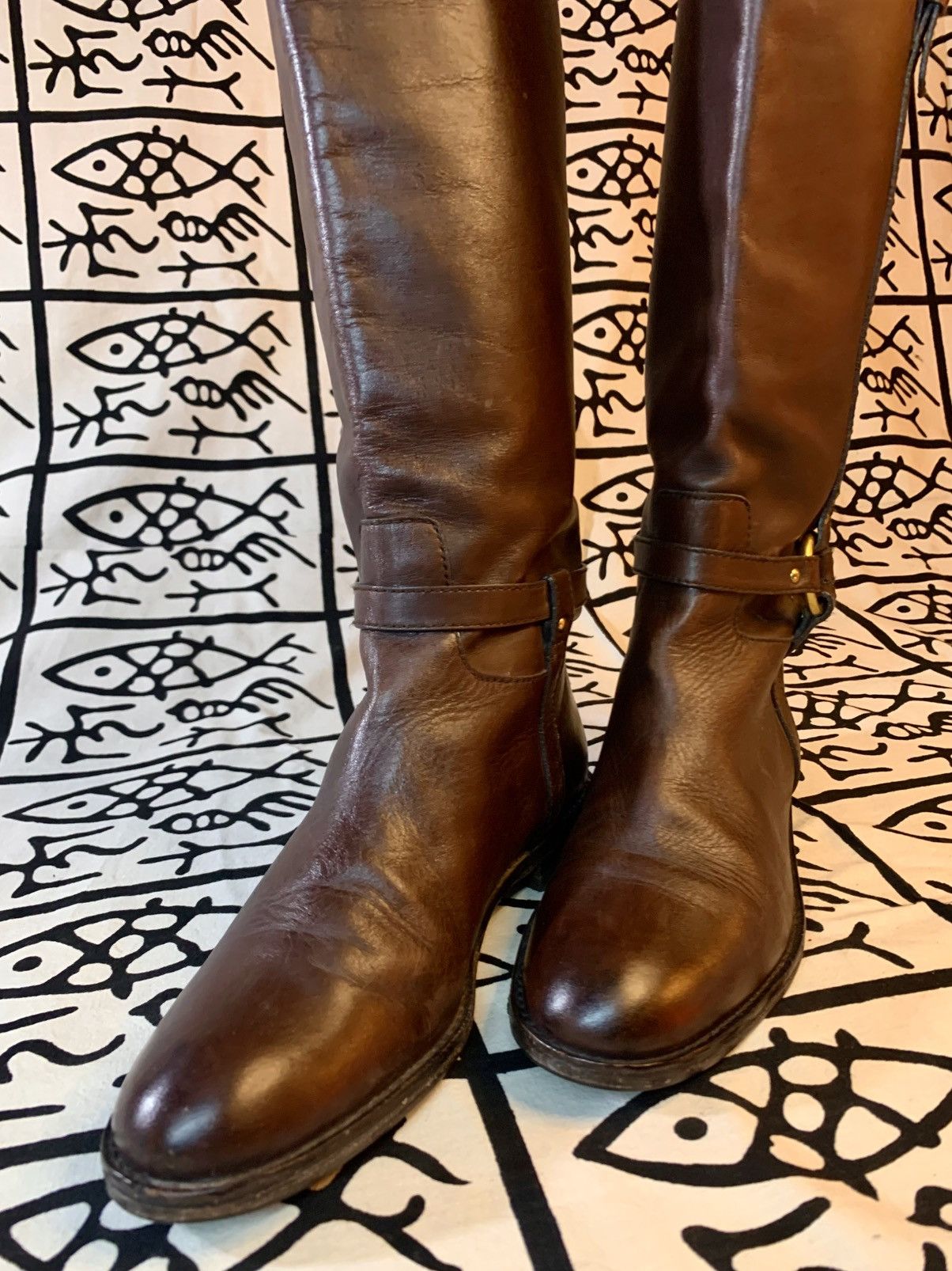 Coach COACH Monday Women's Brown Leather Riding Boots, A7144 Size US 7.5 / IT 37.5 - 3 Thumbnail
