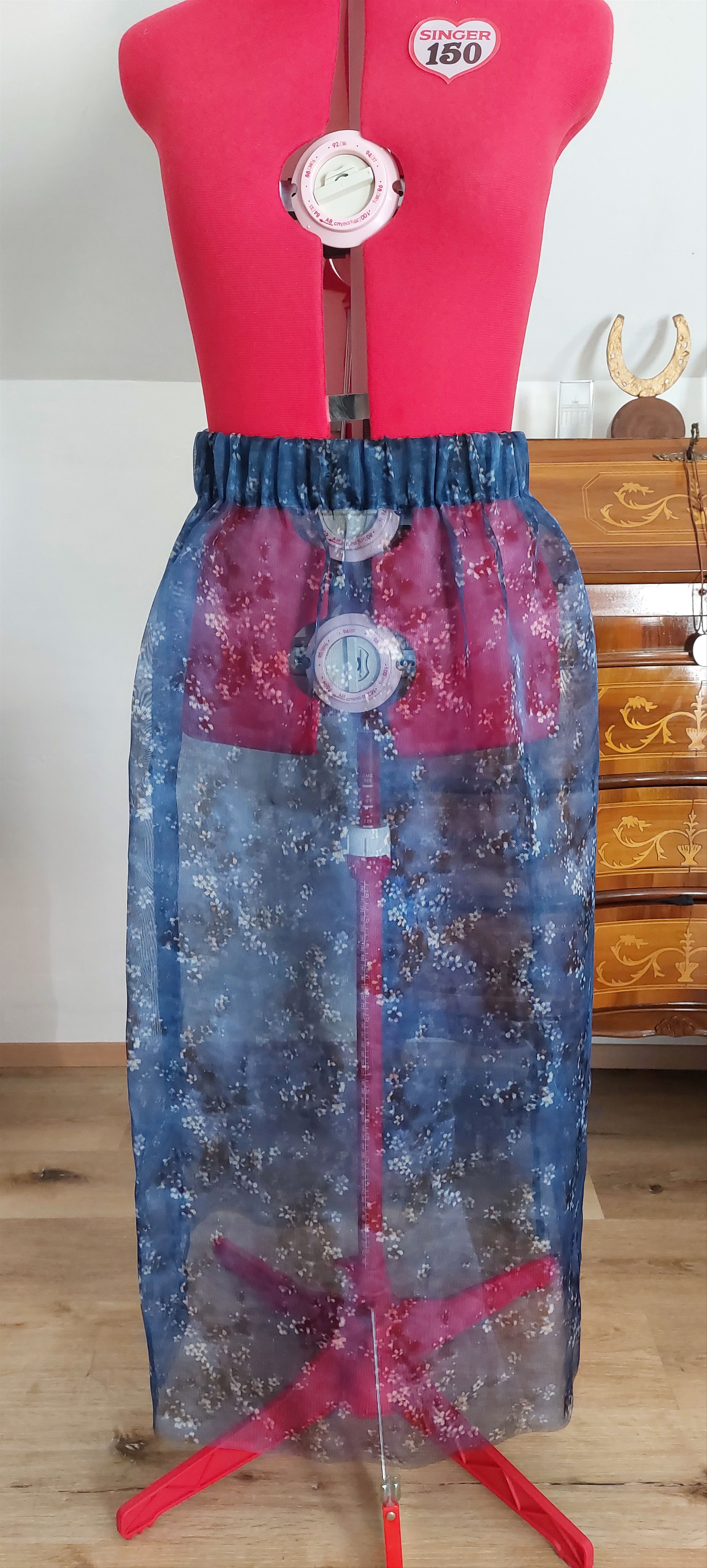 Handmade Sheer Silk Organza Avantgarde Skirt S M Size 30" / US 8 / IT 44 - 2 Thumbnail