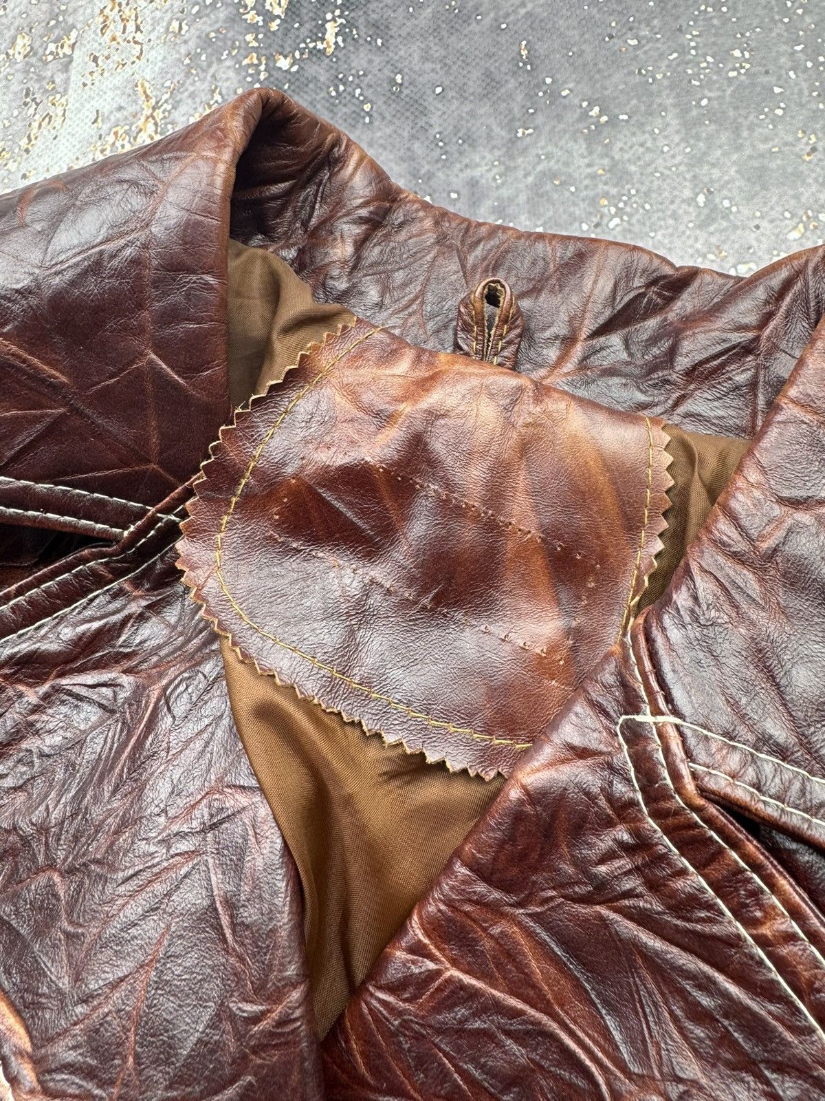 Genuine Leather × Vintage Vintage Leather Jacket With Belt Size S / US 4 / IT 40 - 7 Thumbnail