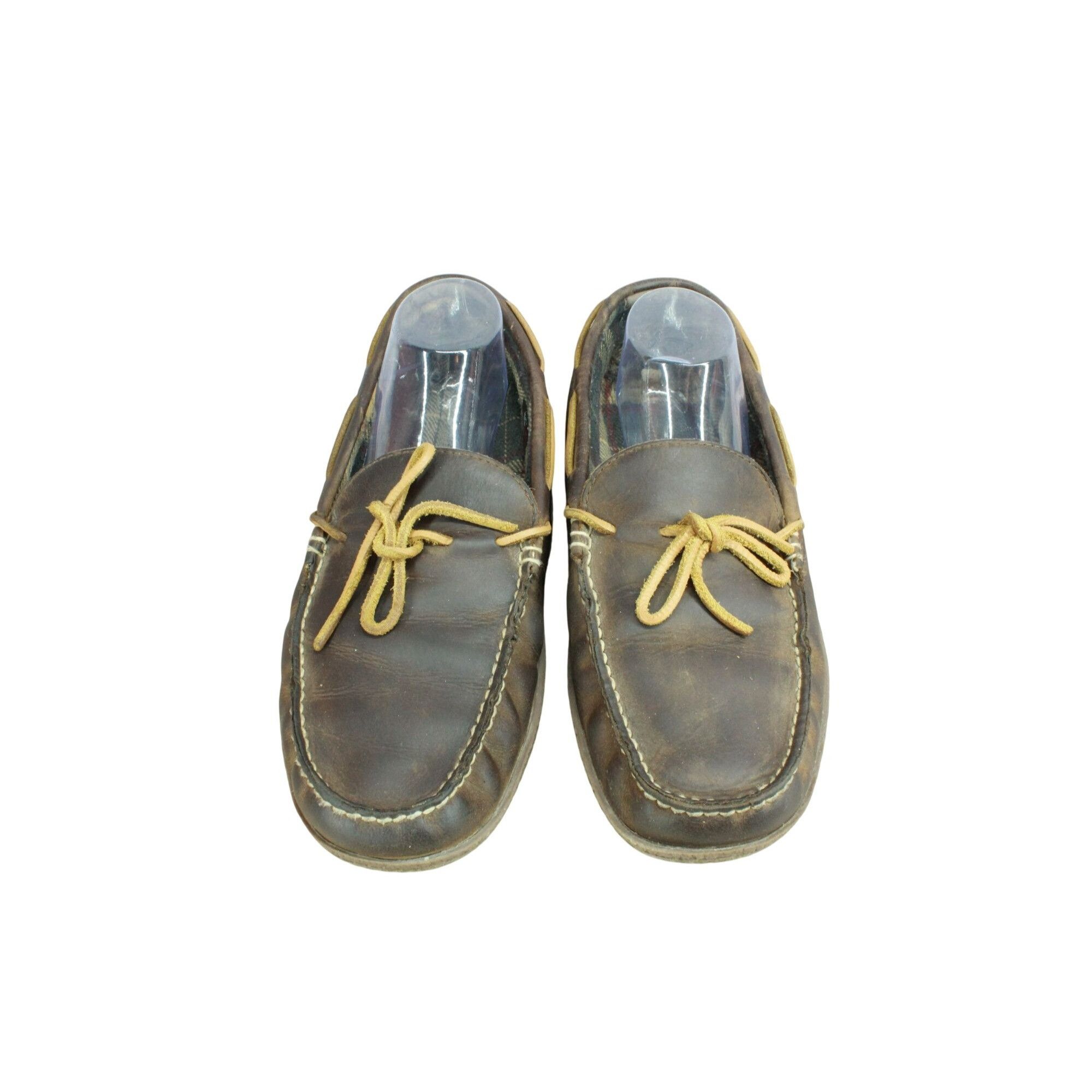 L.L. Bean LL Bean Leather Flannel Lined Slippers Brown Size 11 M Size US 11 / EU 44 - 4 Thumbnail