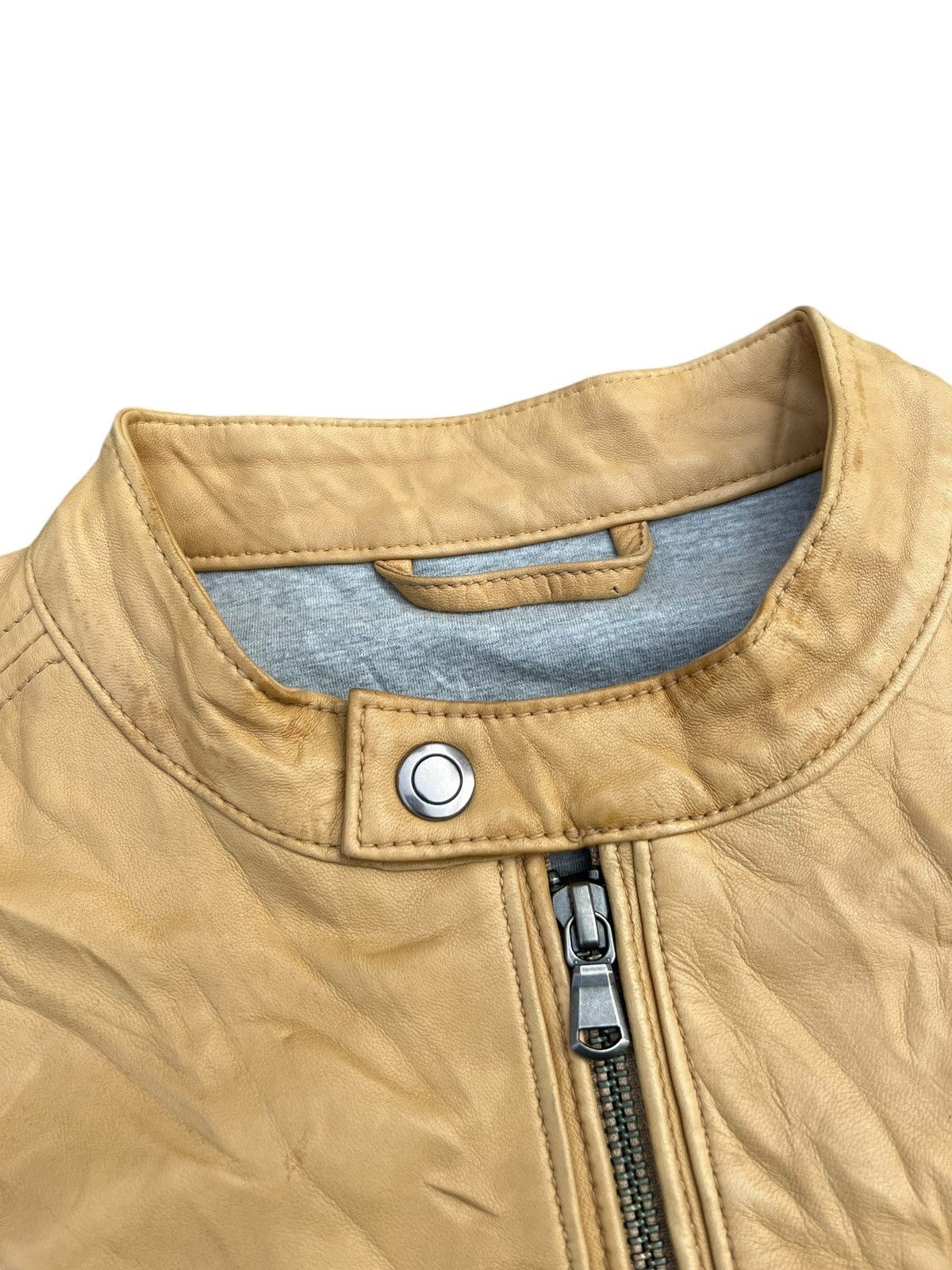 Nicole Club Monsieur Nicole Fade Patina Sheepskin Leather Racer Jacket Size US S / EU 44-46 / 1 - 4 Thumbnail