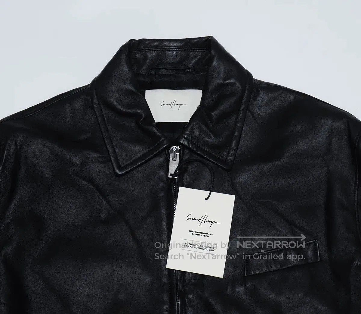 Second/Layer black calf leather rider jacket. Size US L / EU 52-54 / 3 - 4 Thumbnail