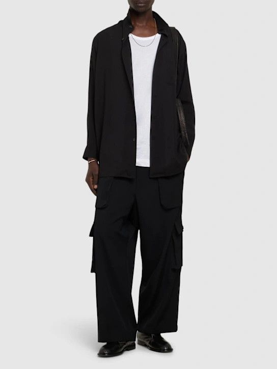 Yohji Yamamoto o1lsvrm0525 Standard Oversize Shirt in Black Size US M / EU 48-50 / 2 - 4 Thumbnail