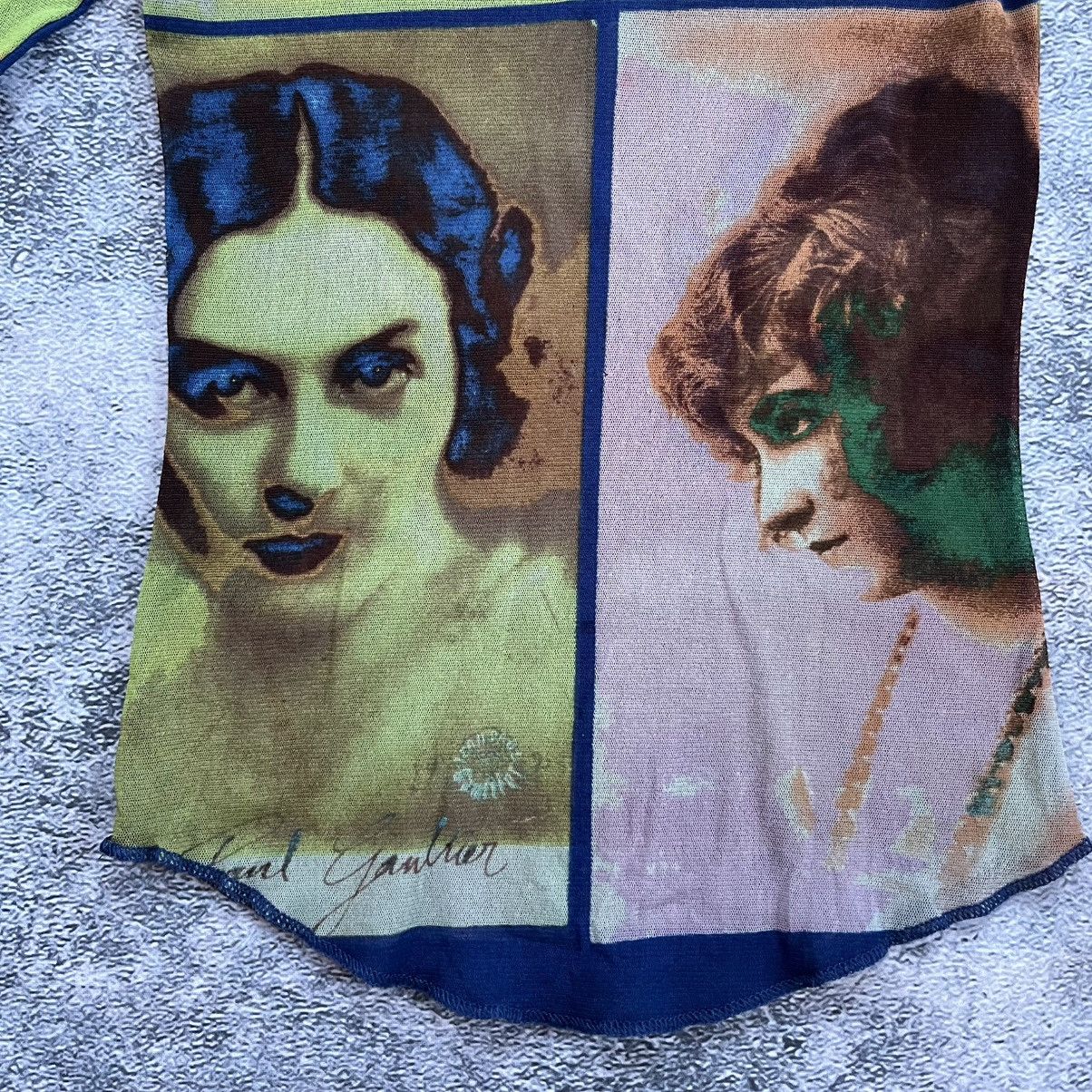 Jean Paul Gaultier Jean Paul Gaultier Soleil Pop Art Portrait Mesh Top 2002s Size S / US 4 / IT 40 - 6 Thumbnail