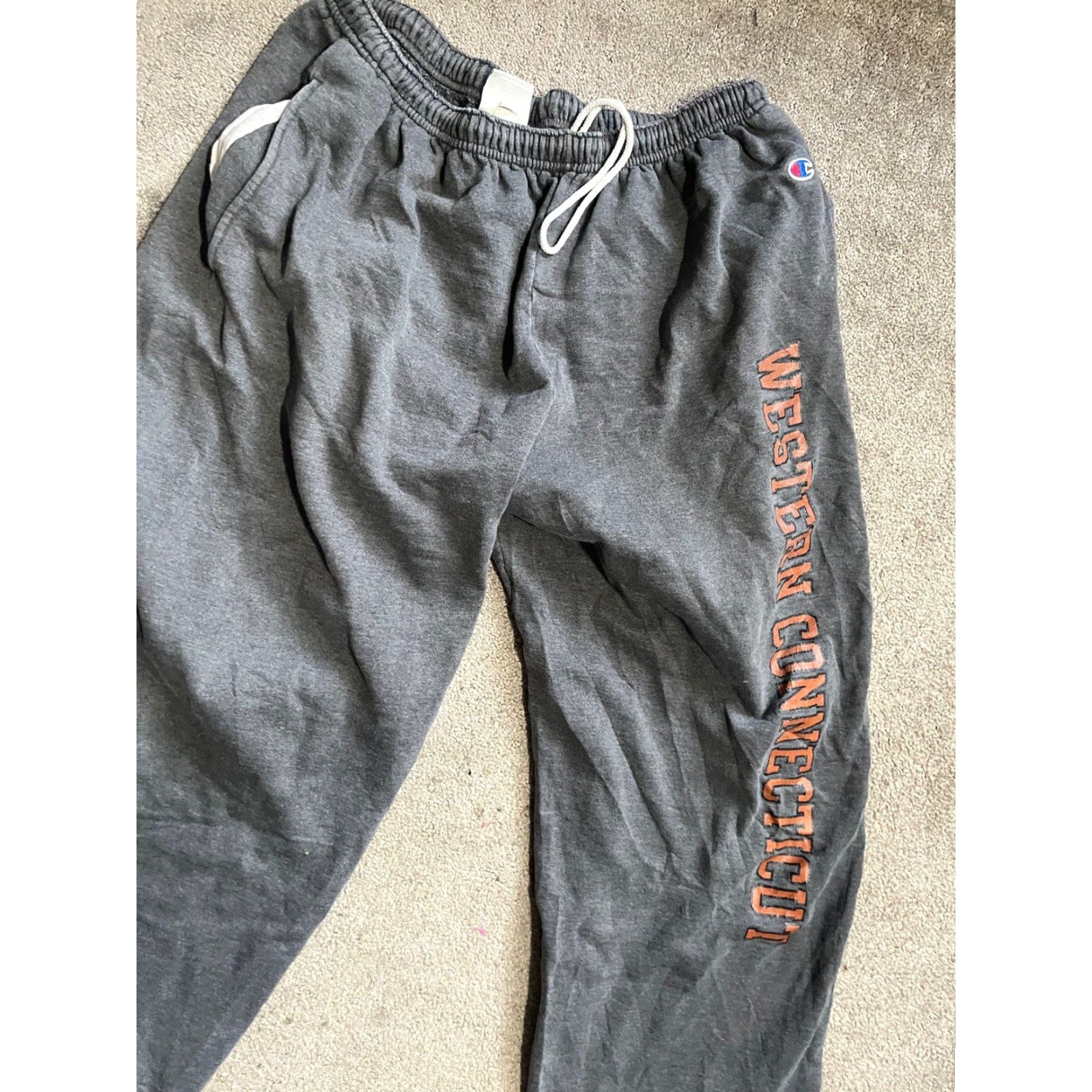 Champion VINTAGE Champion Sweatpants XL Men Pants Gray 30 in Inseam Fleece Solid Western Connecticut USA 90s Style Sportswear Size US 36 / EU 52 - 2 Thumbnail