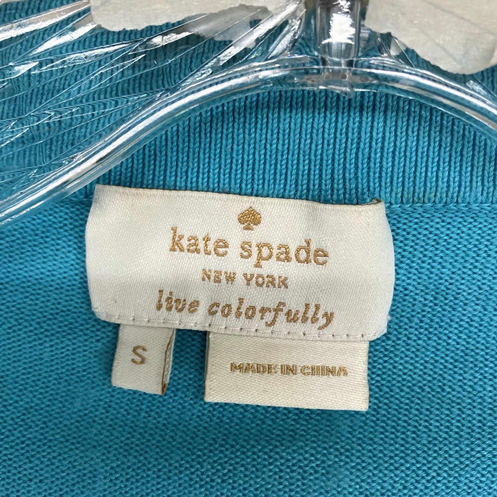 Vintage VINTAGE Kate Spade Women's Top Cotton Long Sleeve Beaded Button Up Small Hole Casual Blue 90s Size S / US 4 / IT 40 - 3 Thumbnail