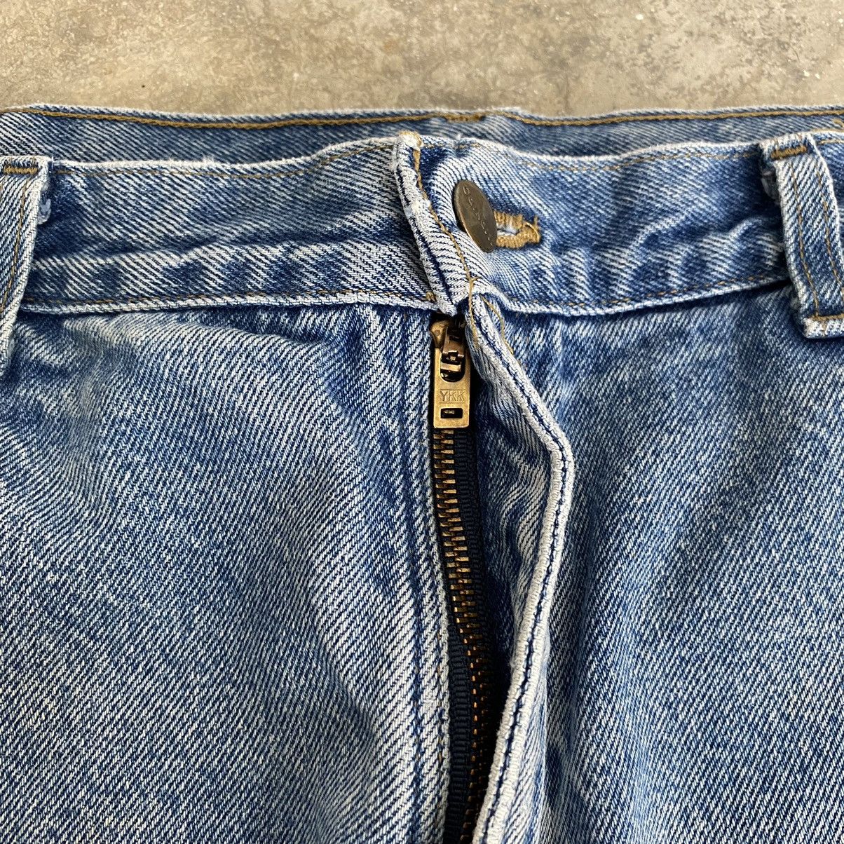 Carhartt VTG Carhartt Blanket Lined Faded Blue Carpenter Denim Jeans Size US 35 - 14 Thumbnail