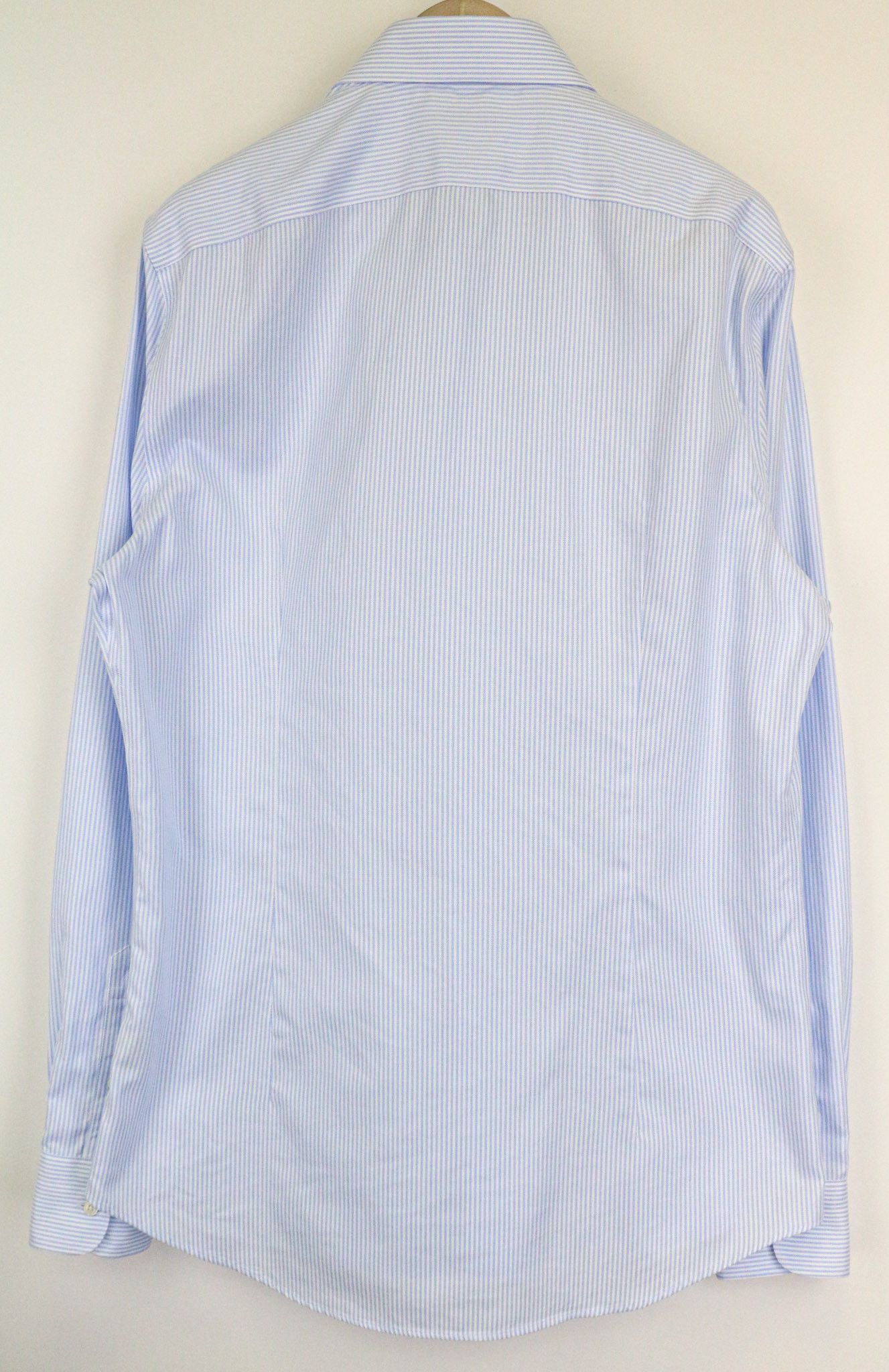 Suitsupply 44L/17 1/2L Extra Slim Blue Cotton Stripe Shirt 75661 Size US L / EU 52-54 / 3 - 2 Thumbnail
