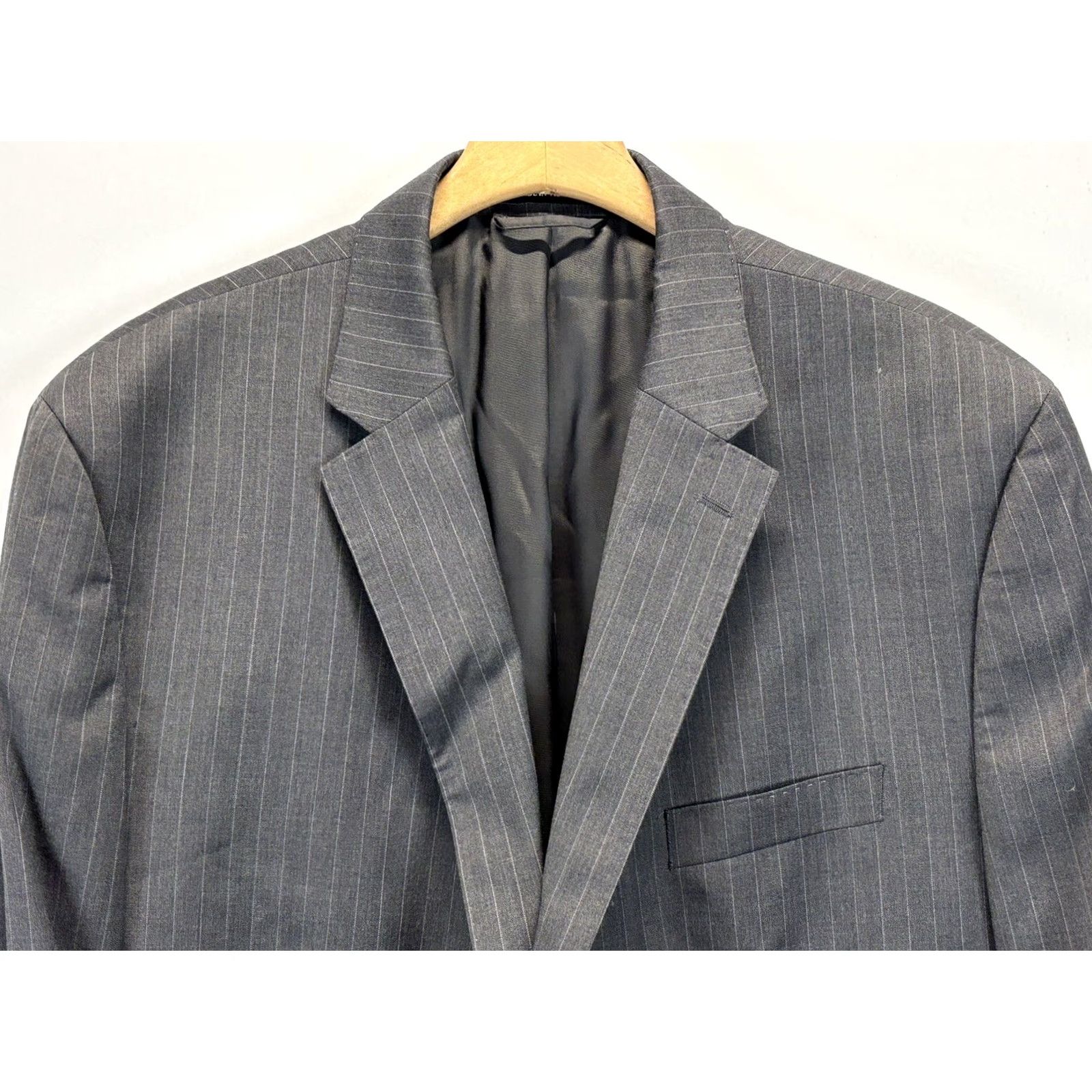 Ralph Lauren Lauren Ralph Lauren Blazer Sport Coat Jacket 50L Wool Slim Gray Striped Men’s VINTAGE? Size 50R - 3 Thumbnail
