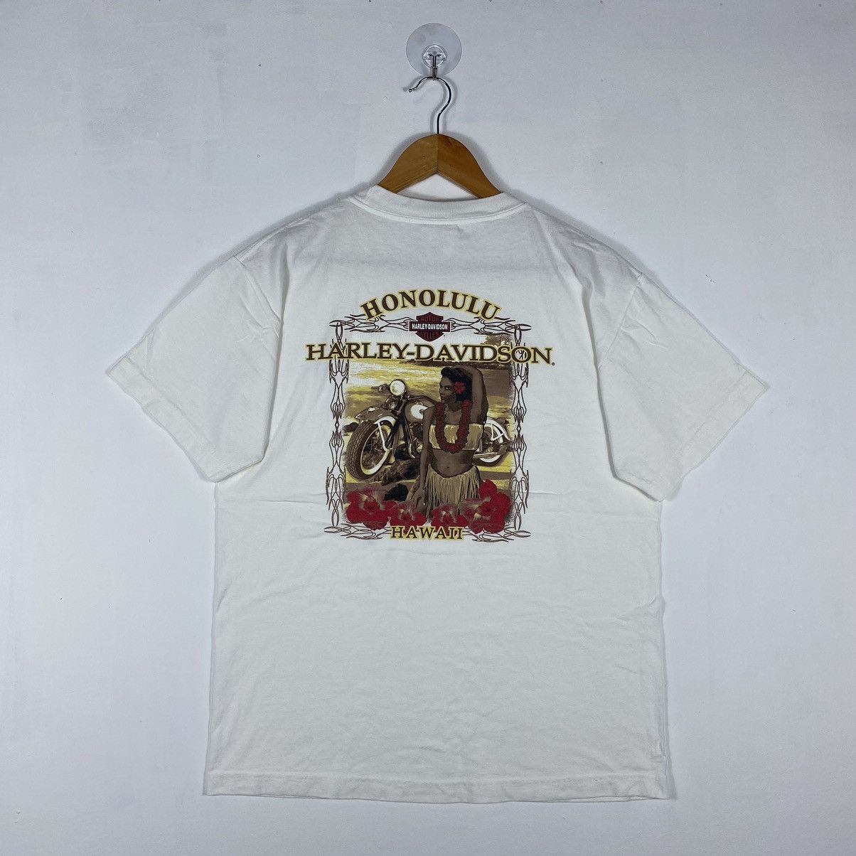 Harley Davidson × Vintage HARLEY DAVIDSON MOTORCYCLES HONOLULU HAWAII TEE Size US M / EU 48-50 / 2 - 2 Thumbnail
