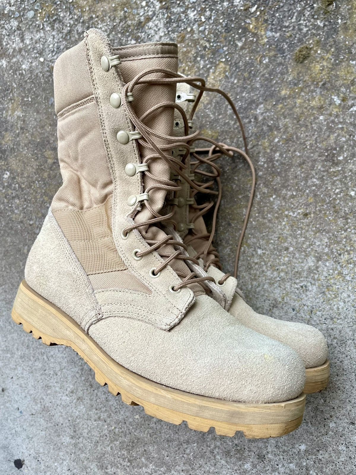 Vintage Suede canvas lug sole combat boots 9r balenci strike style Size US 9.5 / EU 42-43 - 2 Thumbnail