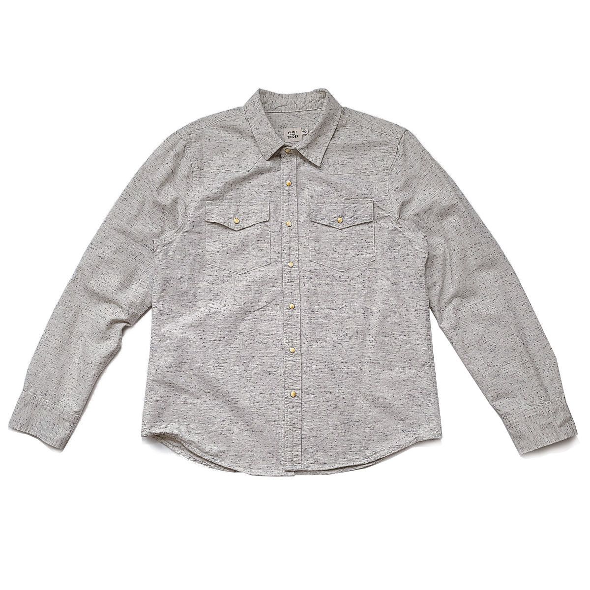 Flint And Tinder Flint & Tinder Bone Button Western Shirt Chambray