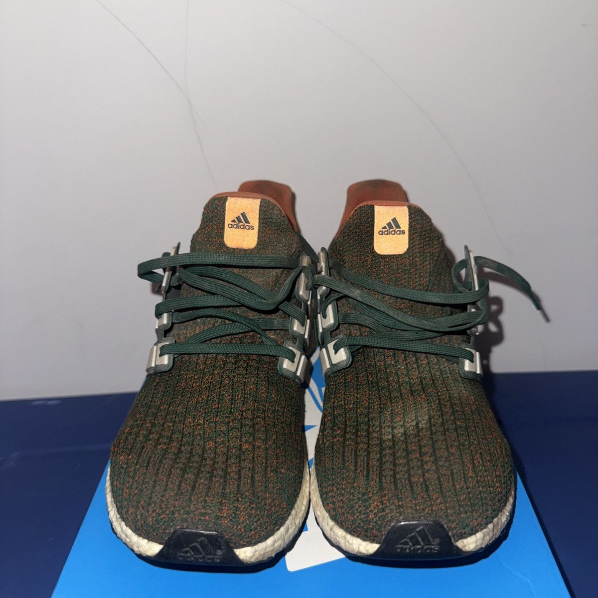 Adidas Adidas UltraBoost 4.0 Miami Hurricanes Color Way Size US 12 / EU 45 - 2 Thumbnail