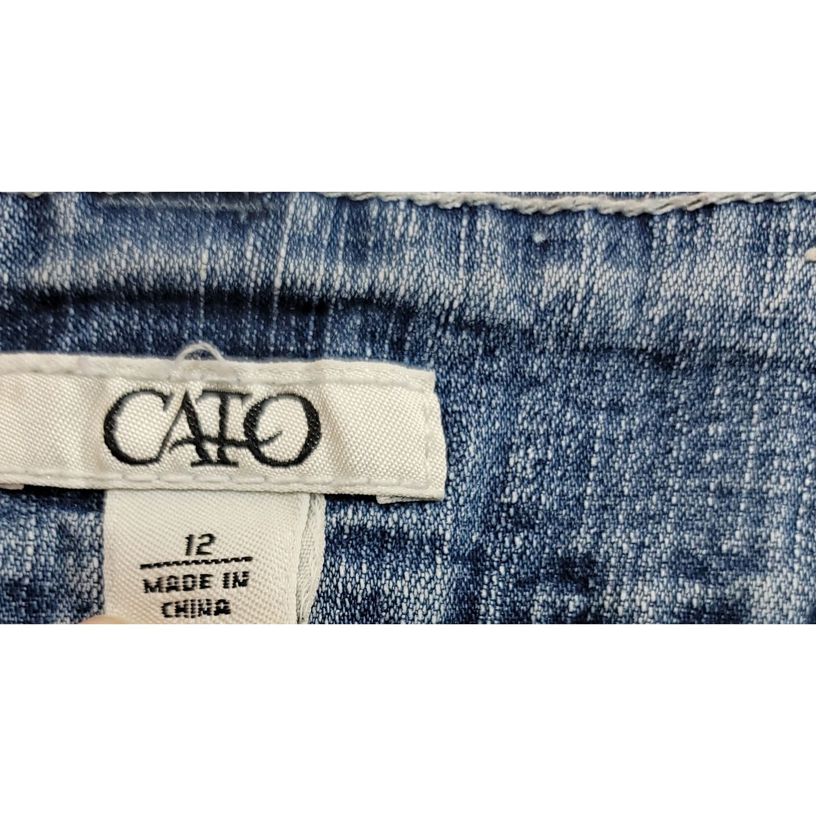 Other Cato Blue Stonewashed Distressed Boyfriend Denim Shorts 12 Size 34" / US 12 / IT 48 - 3 Thumbnail
