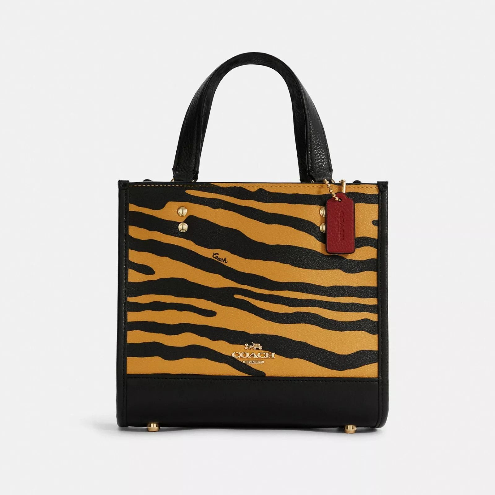 Coach Dempsey Tote 22 In Signature Canvas With Tiger C6988 Size ONE SIZE - 6 Thumbnail