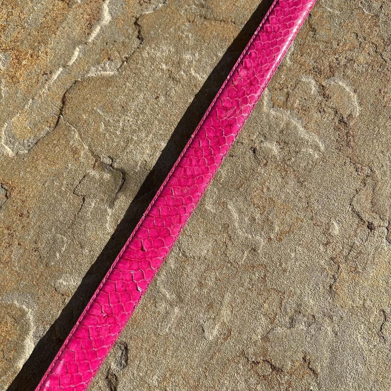 Vintage Vintage 80s Genuine Snake Skin Pink Belt Size ONE SIZE - 5 Thumbnail
