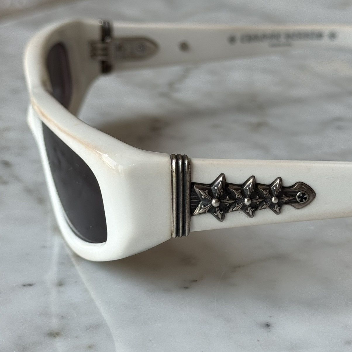 Chrome Hearts White Sterling Silver Stars Hardware Roller Sunglasses RARE Size ONE SIZE - 1 Thumbnail