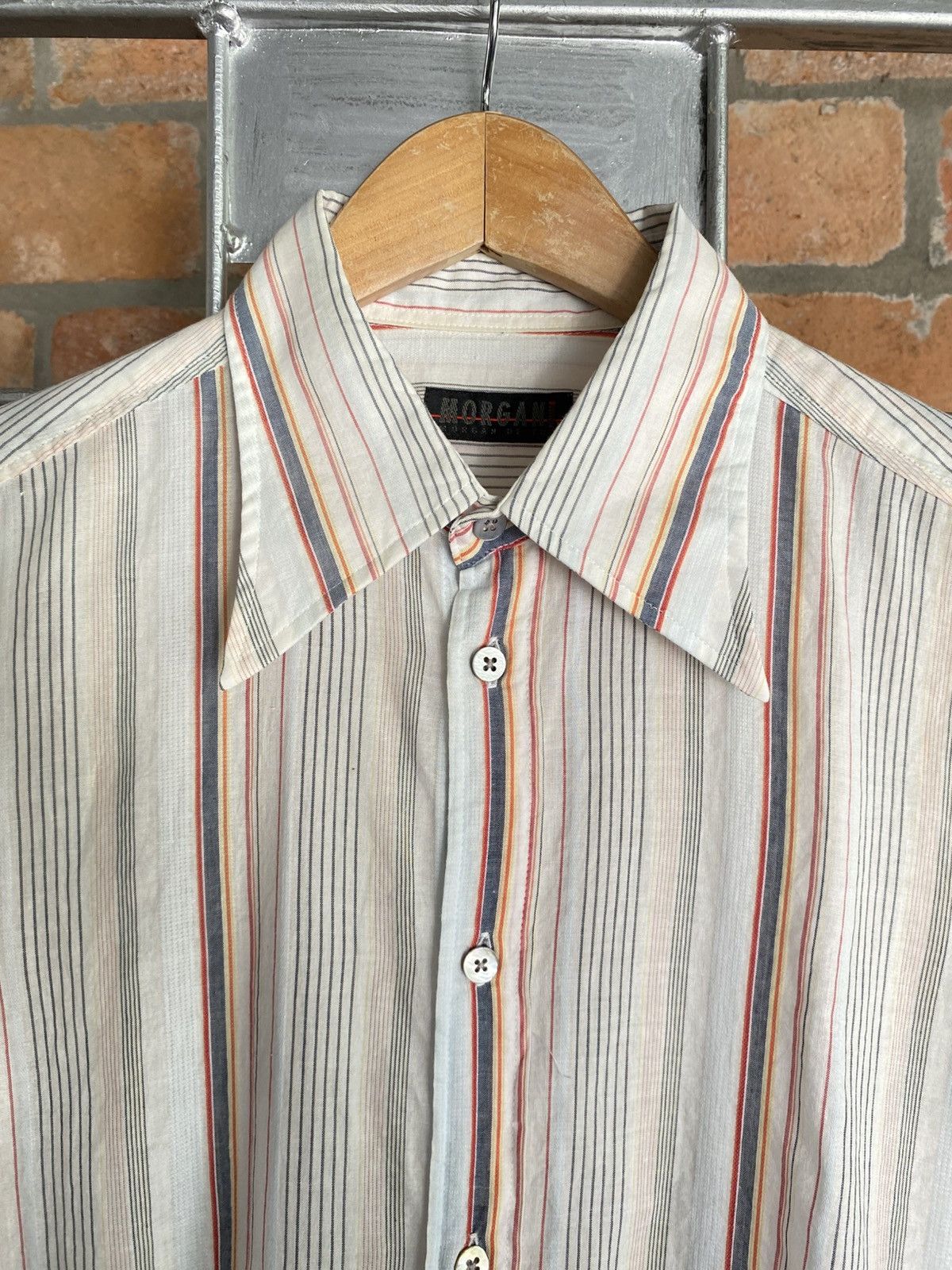 Morgan Homme MORGAN White Striped Short-Sleeve Shirt Size US M / EU 48-50 / 2 - 3 Thumbnail
