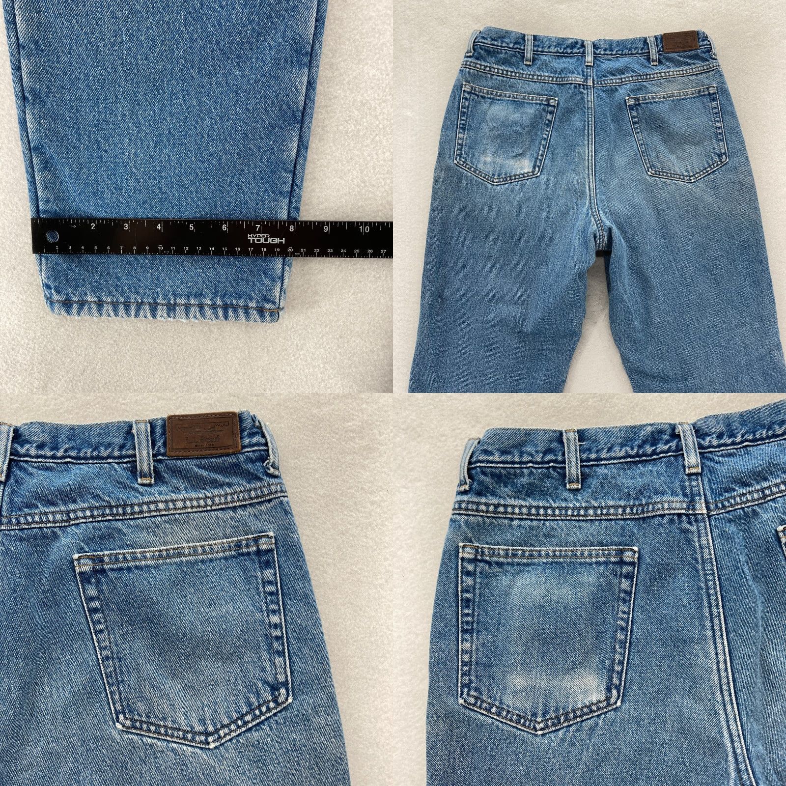 Vintage L.L. Bean Jeans Mens 35x30 Classic Fit Tapered Leg Blue Denim Fleece Lined 5-Pocket Chore Shirt? Size US 35 - 8 Thumbnail