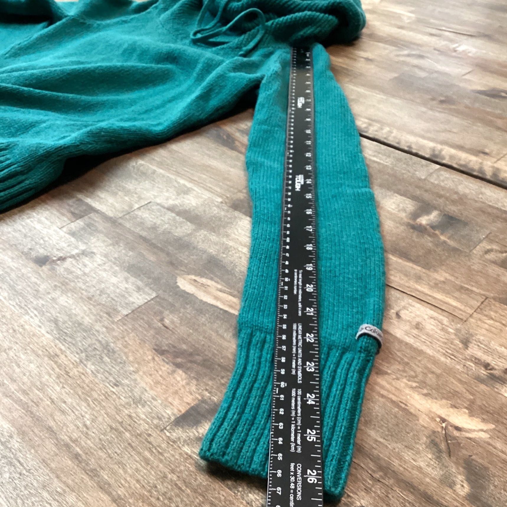 Altea VINTAGE Columbia Sweater Women XS Teal Green Cotton Wool Cowl Neck Pullover Casual Knit Size XS / US 0-2 / IT 36-38 - 6 Thumbnail