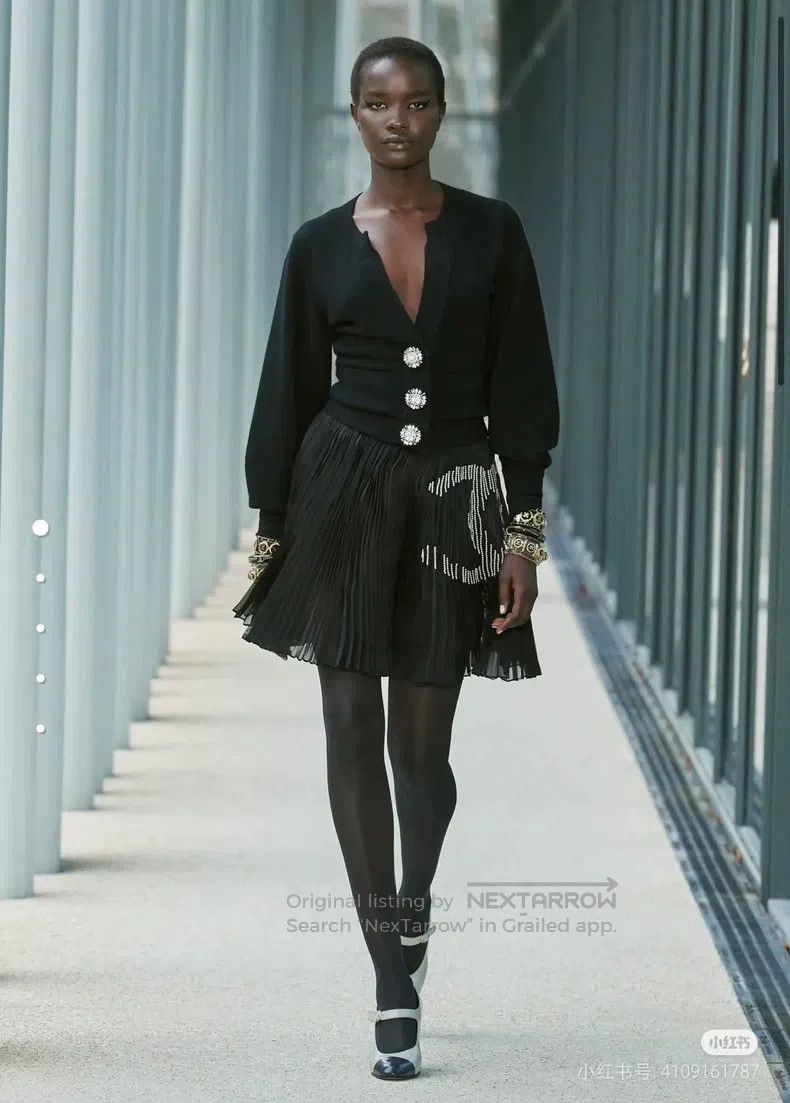 Chanel Chanel 22A high-end handicraft workshop pleated organza st Size 24" / US 00 / IT 34 - 8 Thumbnail