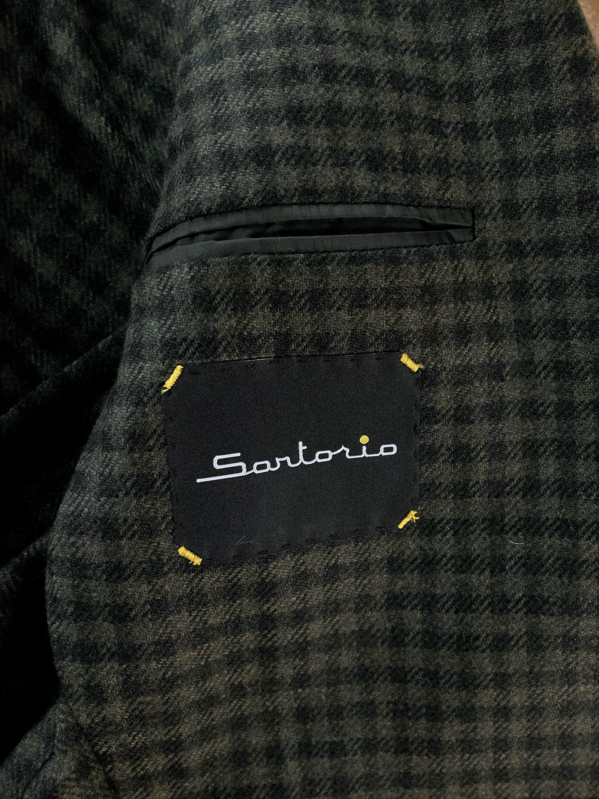 SARTORIO SARTORIO Napoli by Kiton green gingham wool sportcoat Size 38R - 9 Thumbnail