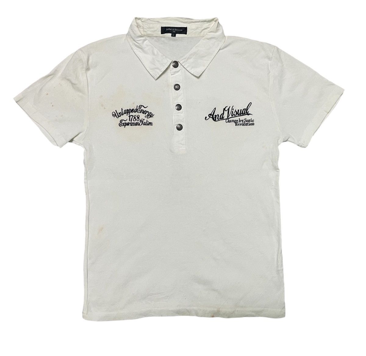 In The Attic 2000s IN THE ATTIC HOMME HALF BUTTON BONES TEES Size US S / EU 44-46 / 1 - 3 Thumbnail