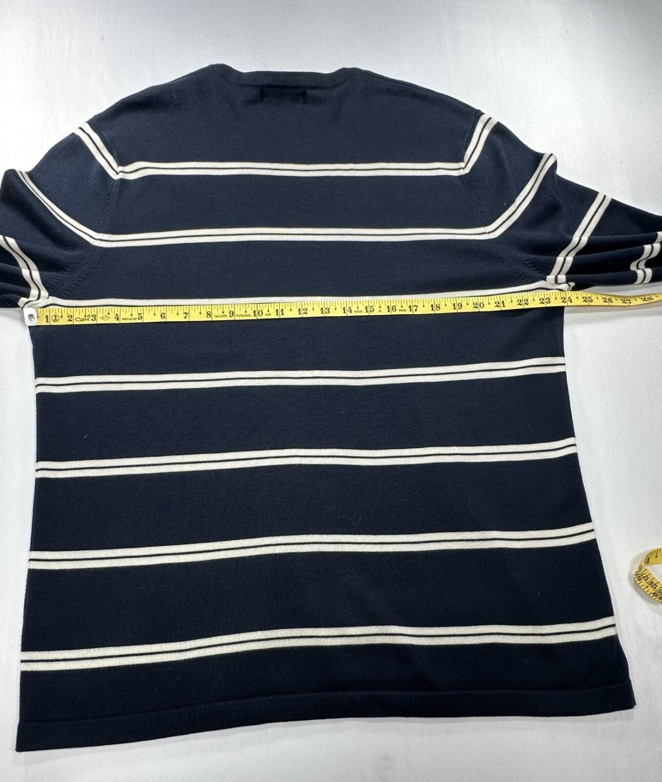 Banana Republic Banana Republic Striped 100% Pima Cotton Sweater Blue Men XL Size US XL / EU 56 / 4 - 4 Thumbnail