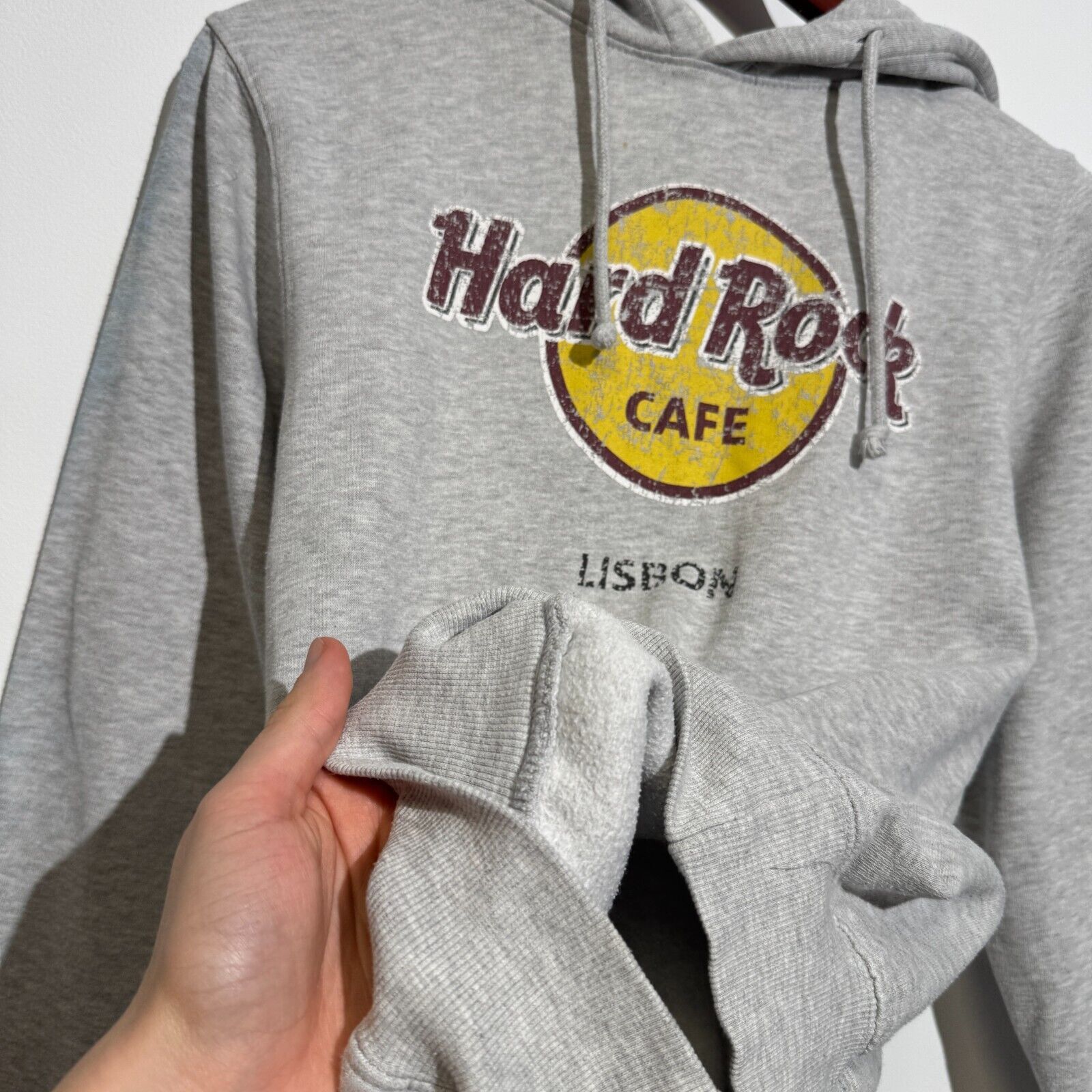 Hard Rock Cafe × Vintage Hard Rock Unisex Gray Cotton Hoodie Size XS Washed 90s USA Size US XS / EU 42 / 0 - 6 Thumbnail