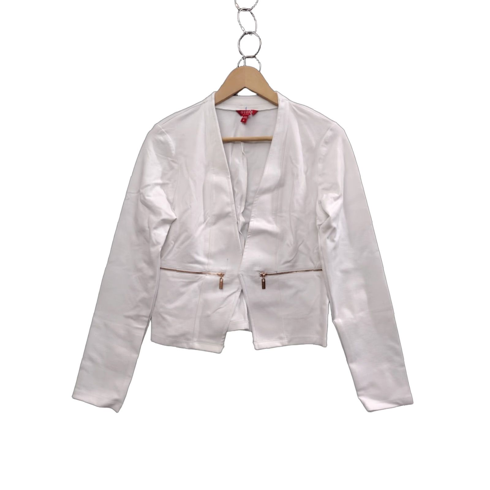 Guess Guess Women's Ivory Open Front Blazer Cropped Length Size M Size M / US 6-8 / IT 42-44 - 1 Thumbnail