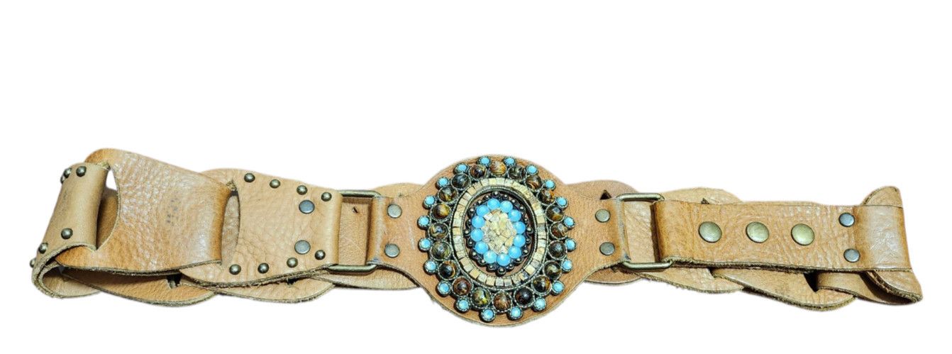 Other LeatheRock Custom Linked Leather Studded Rhinstone Size M/L Size ONE SIZE - 5 Thumbnail