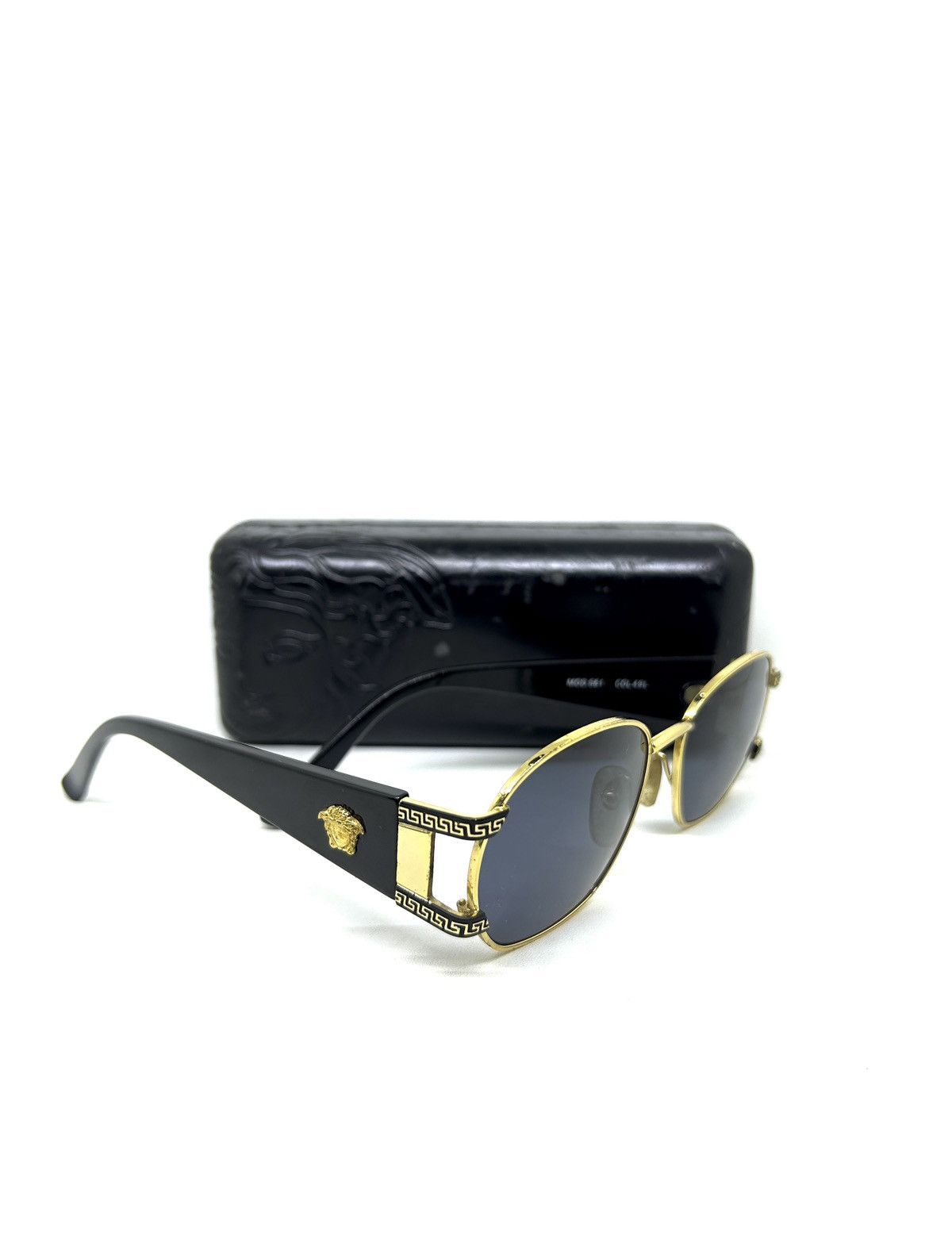 Vintage Gianni Versace MOD S61 Medusa Logo Gold Sunglasses