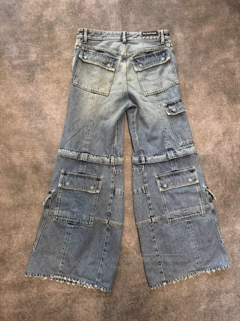 Balenciaga Balenciaga size XS Sun Bleached Light Indigo Denim Flare P Size US 27 - 2 Thumbnail