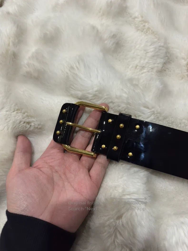 Saint Laurent Paris Saint Laurent Paris size 80 Black Gold Leather Belt Size ONE SIZE - 2 Thumbnail