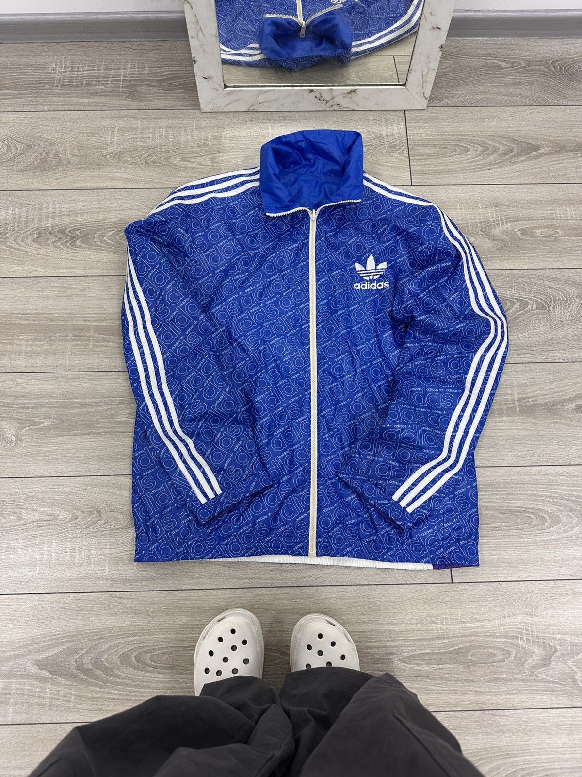 Adidas Adidas Nylon Stripped Track Jacket Windbreaker 2 in 1 Size US L / EU 52-54 / 3 - 1 Thumbnail