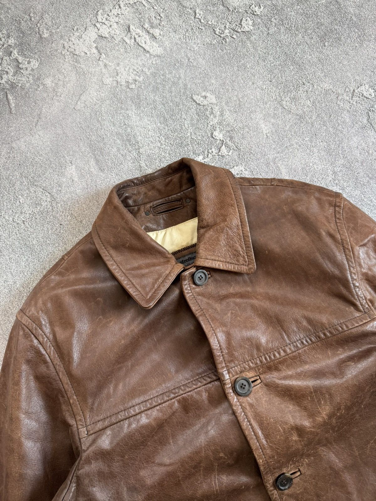 Strellson × Vintage Stellson Leather M aviator bomber pilot jacket coat brown Size US S / EU 44-46 / 1 - 9 Thumbnail