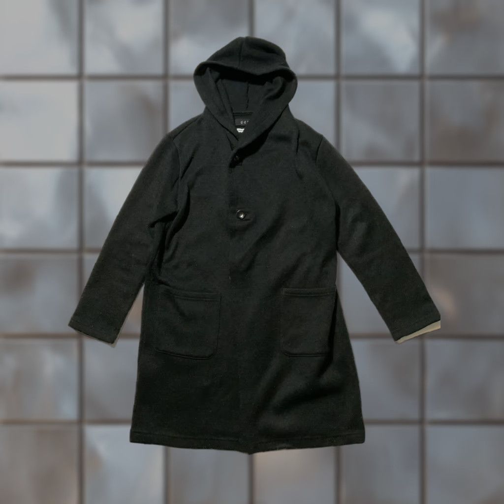 Vintage GGD Made In Japan Shibuya Tokyo Black Button Hooded Knit Cardigan Sweater Sz. 2 Mens Size US XS / EU 42 / 0 - 1 Thumbnail