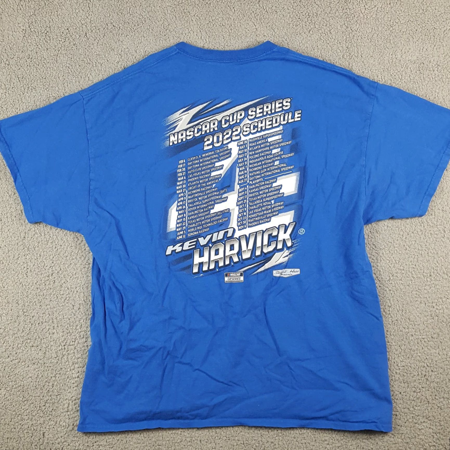 NASCAR VINTAGE Kevin Harvick #4 NASCAR Racing T-Shirt Men's 2XL Blue Retro Solid 90s Auto Racing Size US XXL / EU 58 / 5 - 5 Thumbnail