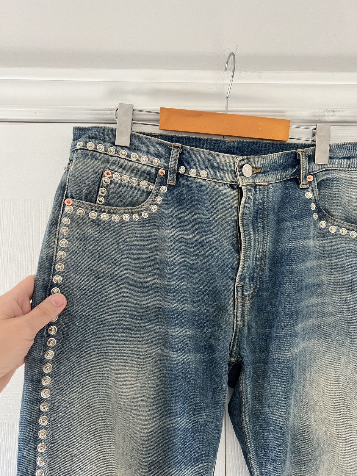 Martine Rose Rare Martine Rose Stud-Embellished Denim Size US 32 / EU 48 - 4 Thumbnail