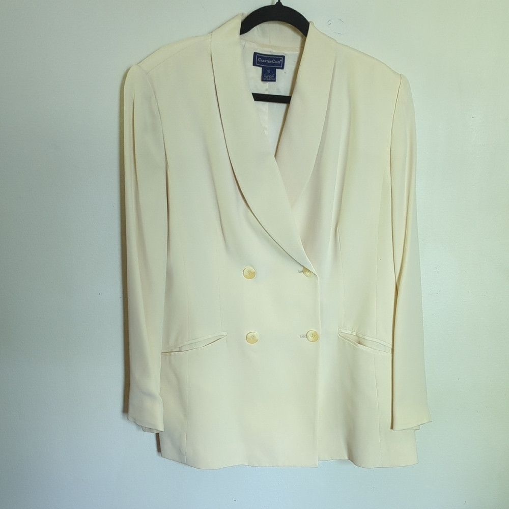 Charter Club Charter Club 100% Silk Women's Off-white Double Breasted Bl Size XXL / US 16-18 / IT 52-54 - 1 Thumbnail
