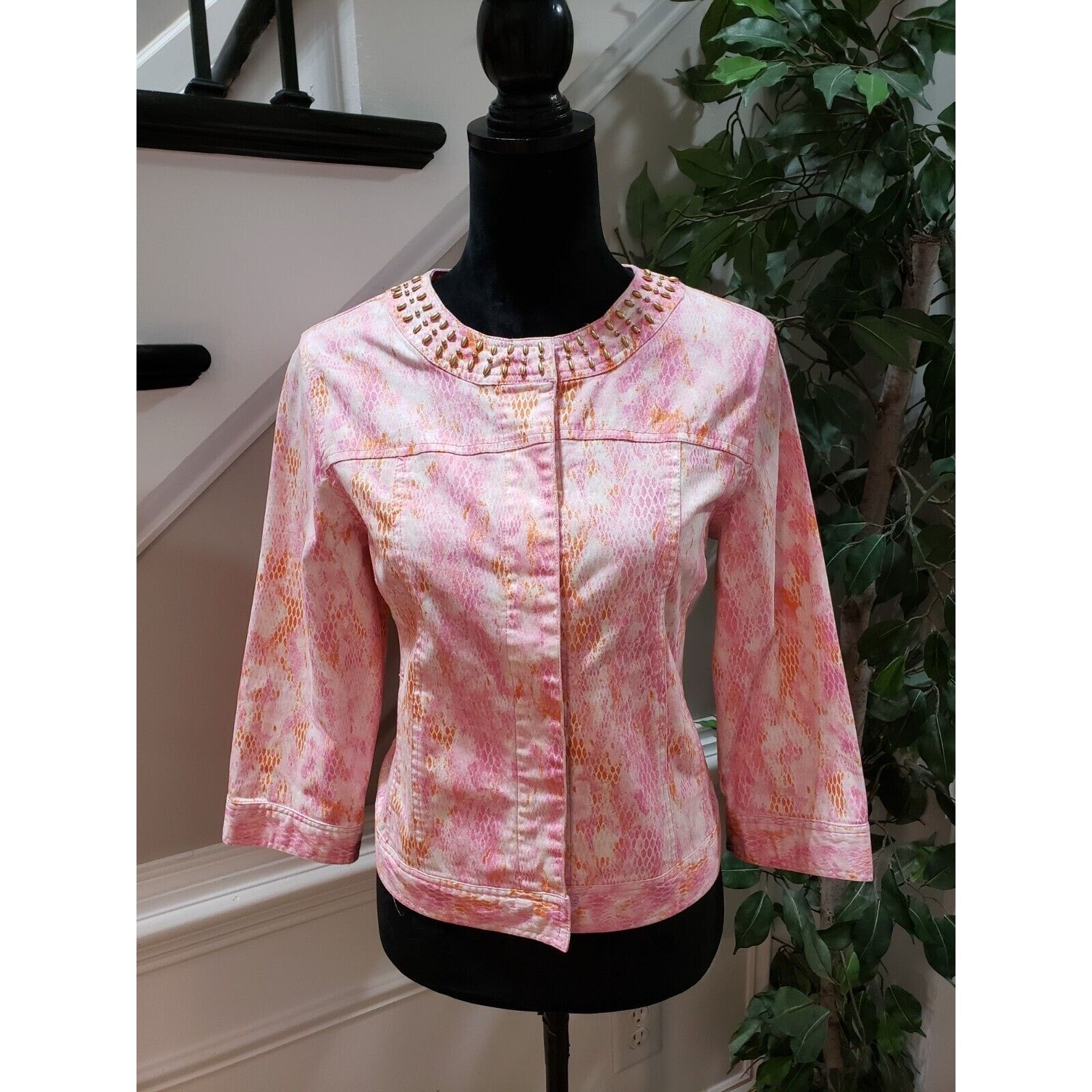Other Lara Lane Snake Cotton Long Sleeve Snap Front Jacket Size 8 Size M / US 6-8 / IT 42-44 - 13 Thumbnail