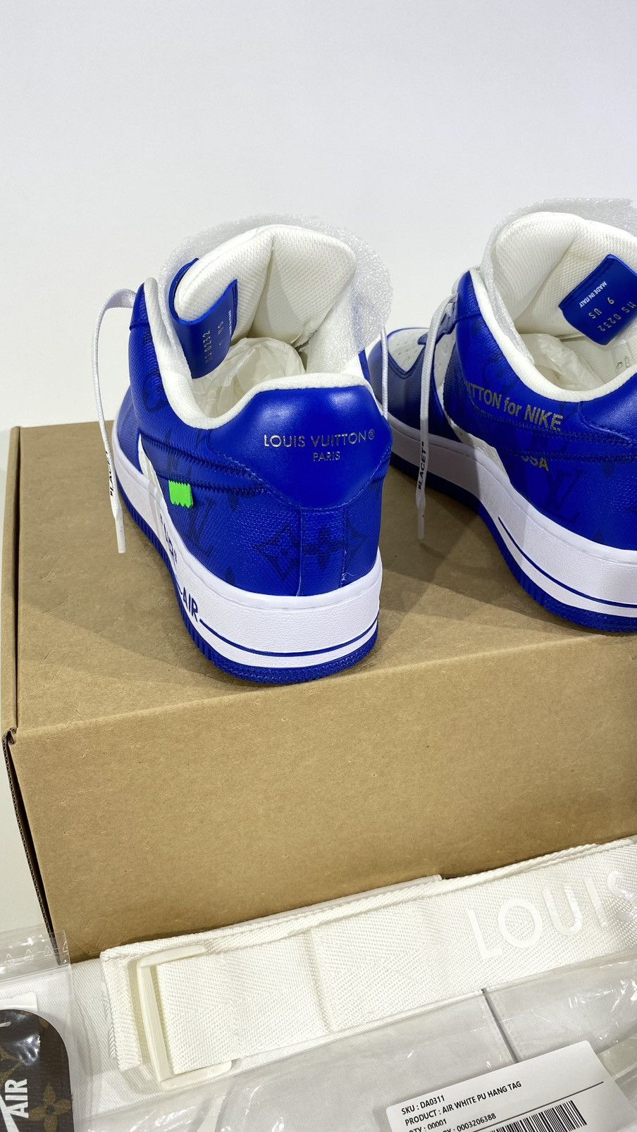 Louis Vuitton Louis Vuitton X Nike Off White 9 Blue Air Force 1 Size US 9 / EU 42 - 5 Thumbnail