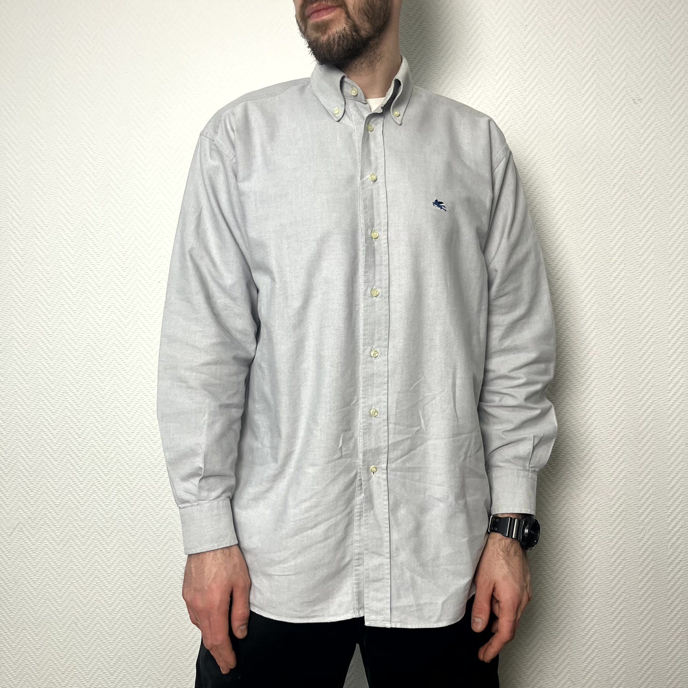 Etro ETRO Button Down Mens Long Sleeve Gray Shirt Size XL Size US XL / EU 56 / 4 - 9 Thumbnail